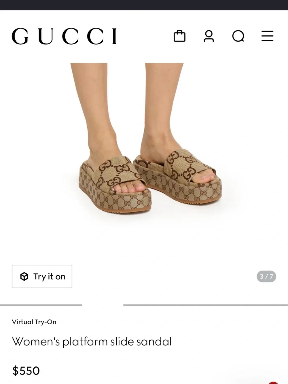 Gucci Brown GG Canvas Kids Slip-On Shoes